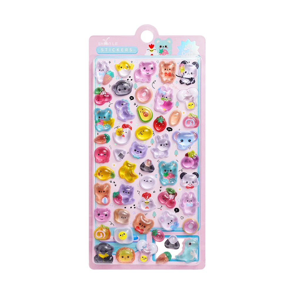 0117 Mini Japanese Style 3D Drop Relief Stickers – Cute Cartoon DIY Scrapbooking, Journaling, Stationery, Diary & School Decoration