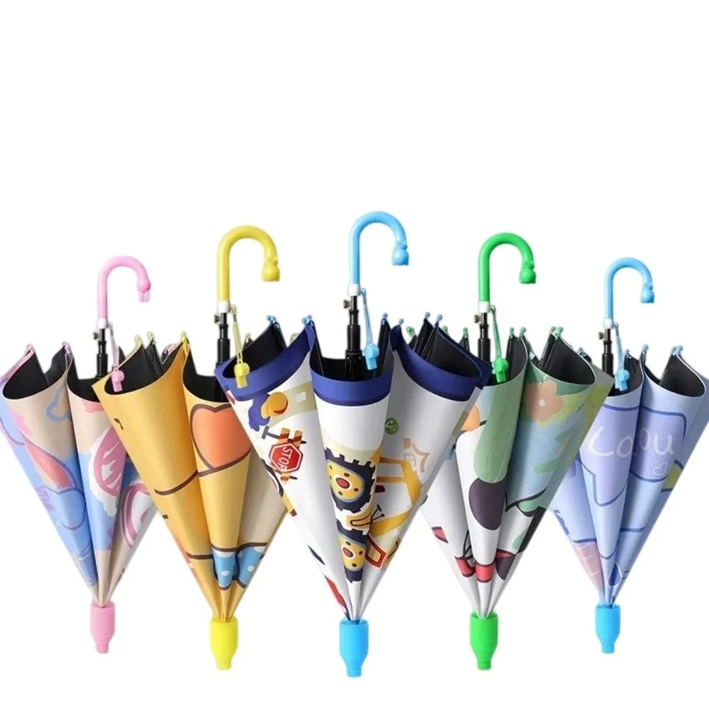 0142 Children’s Cartoon Umbrella – Lightweight, Safe & Colorful Kids Rain Gear with Animal Handle & Waterproof Cover