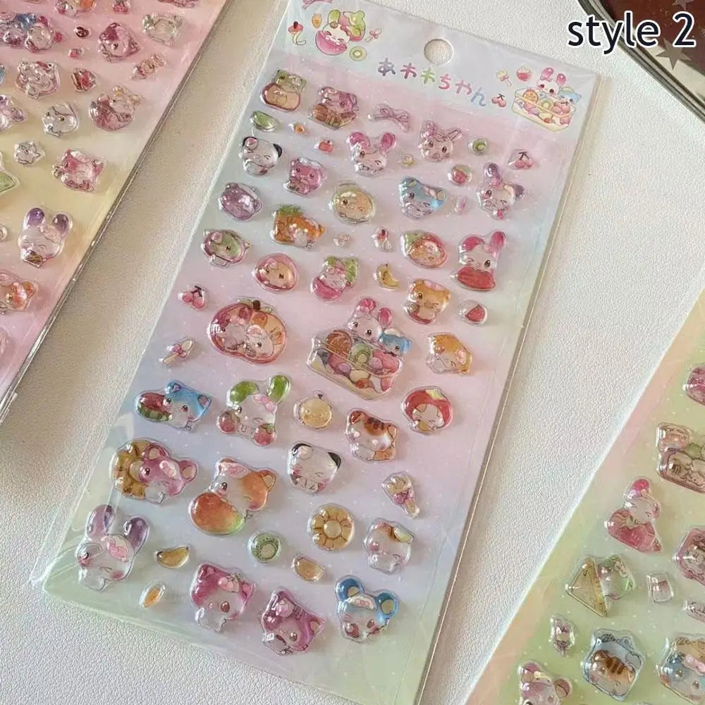 0121 3D Relief Jelly Cartoon Animal Stickers – DIY Phone Case, Diary, Scrapbook & Cute Stationery Decoration Gifts