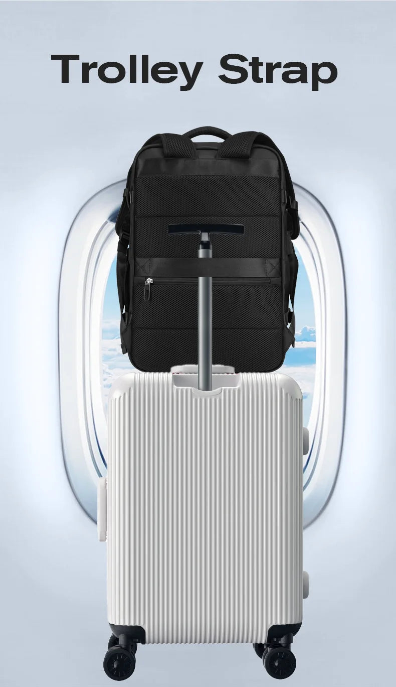 0018 BANGE Laptop Backpack – Waterproof 15.6 Inch Bag with USB Charging, Business & Travel