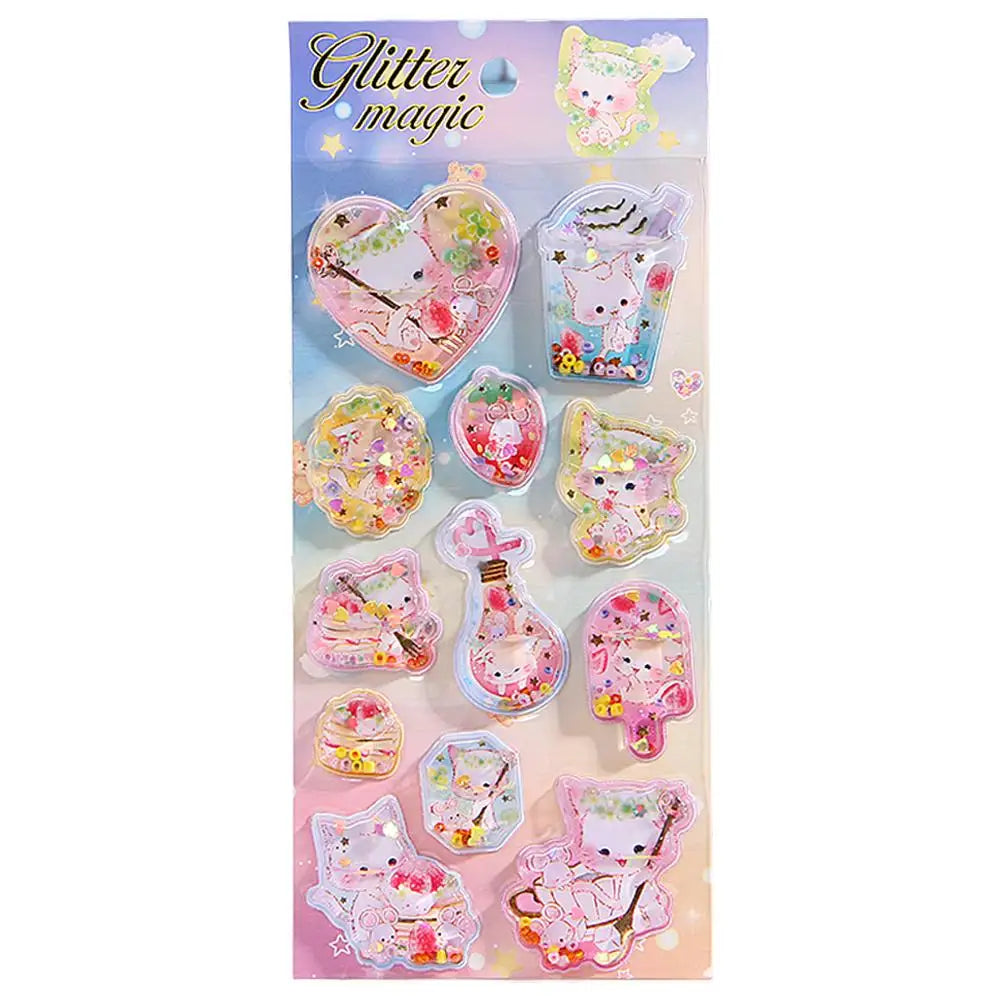 0118 Dynamic Cartoon 3D Shake Water Stickers – Cute DIY Decoration for School Stationery, Phone Case, Scrapbook & Student Supplies