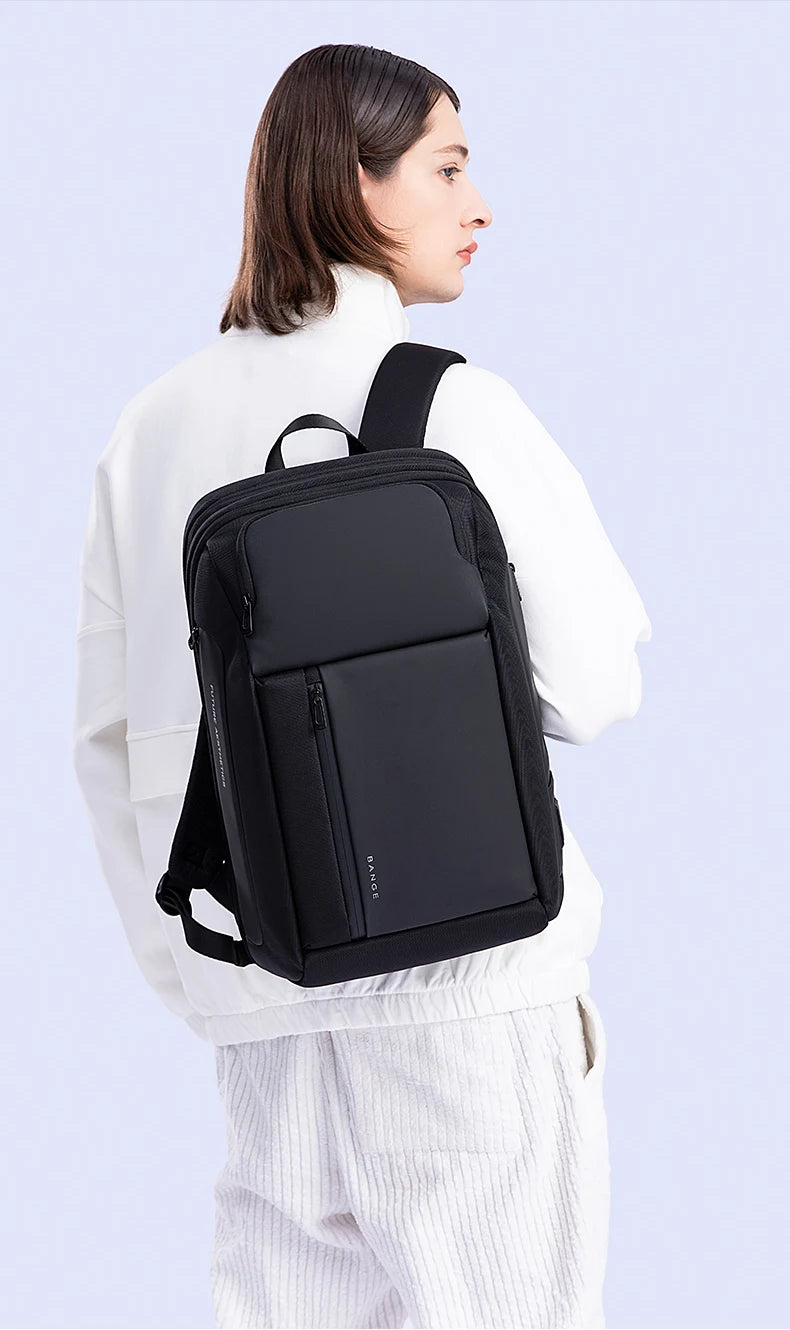 2024 New Fashion Men Business Backpack 15.6 in Laptop Backpack Work Man Bag Unisex Black Travel Male Backpack Mochila Waterproof