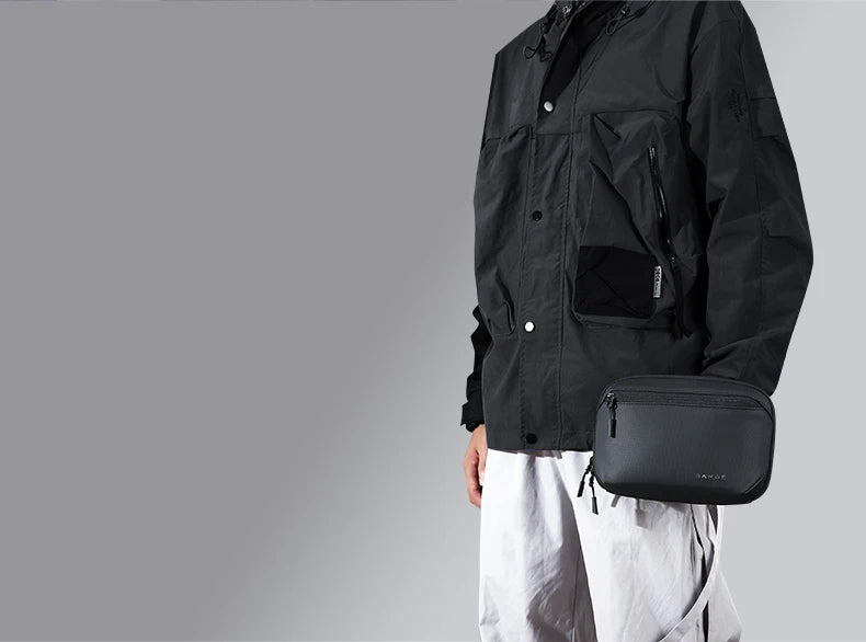 0059 BANGE Tech Pouch – Waterproof Oxford Multi-Layer Electronics Organizer Case, Portable Cable & Gadget Bag for Travel