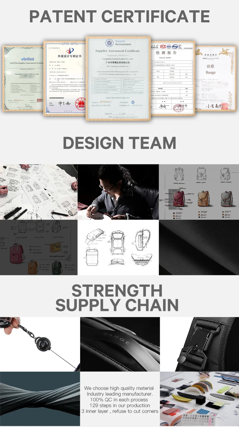 Big Big Bag #0032 - BANGE Waterproof Laptop Backpack – 15.6" Large Capacity Travel & School Bag