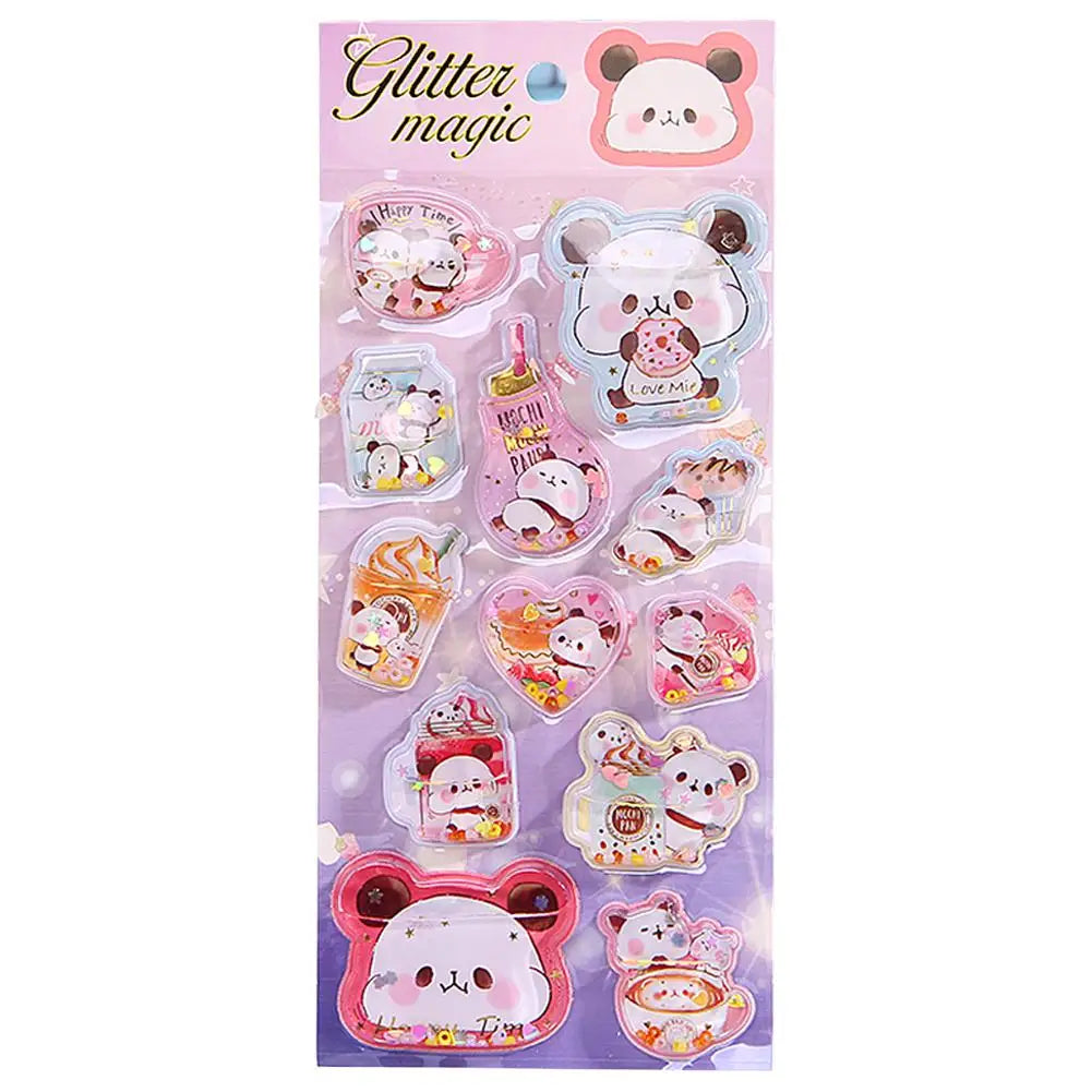 0118 Dynamic Cartoon 3D Shake Water Stickers – Cute DIY Decoration for School Stationery, Phone Case, Scrapbook & Student Supplies