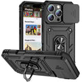 0068 Ring Stand Armor Case – Military Grade Rotating Camera Lens Cover for iPhone 17/16 Pro Max