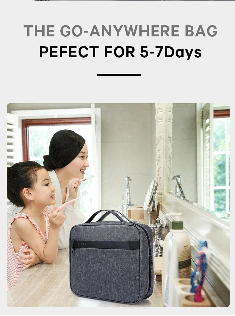 0016 BANGE Makeup Bag – Waterproof Travel Cosmetic Organizer for Women, Portable & Stylish