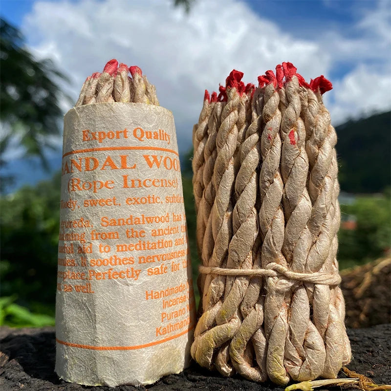 0100 40PCS Himalayan Rope Incense – Yoga Aromatherapy Handmade Rope Fragrance with Sage, Patchouli & Cedar