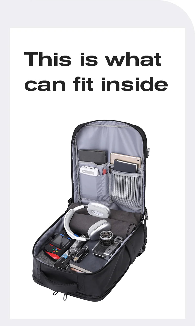 Big Big Bag #0018 - BANGE Waterproof Laptop Backpack – 15.6" USB Charging Business & Travel Bag for Men