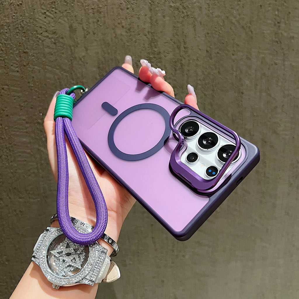 0070 Samsung Galaxy Magnetic Case – Translucent Shockproof Cover with Lanyard, Fits S26/S25/S24 Ultra, Plus, FE, A Series
