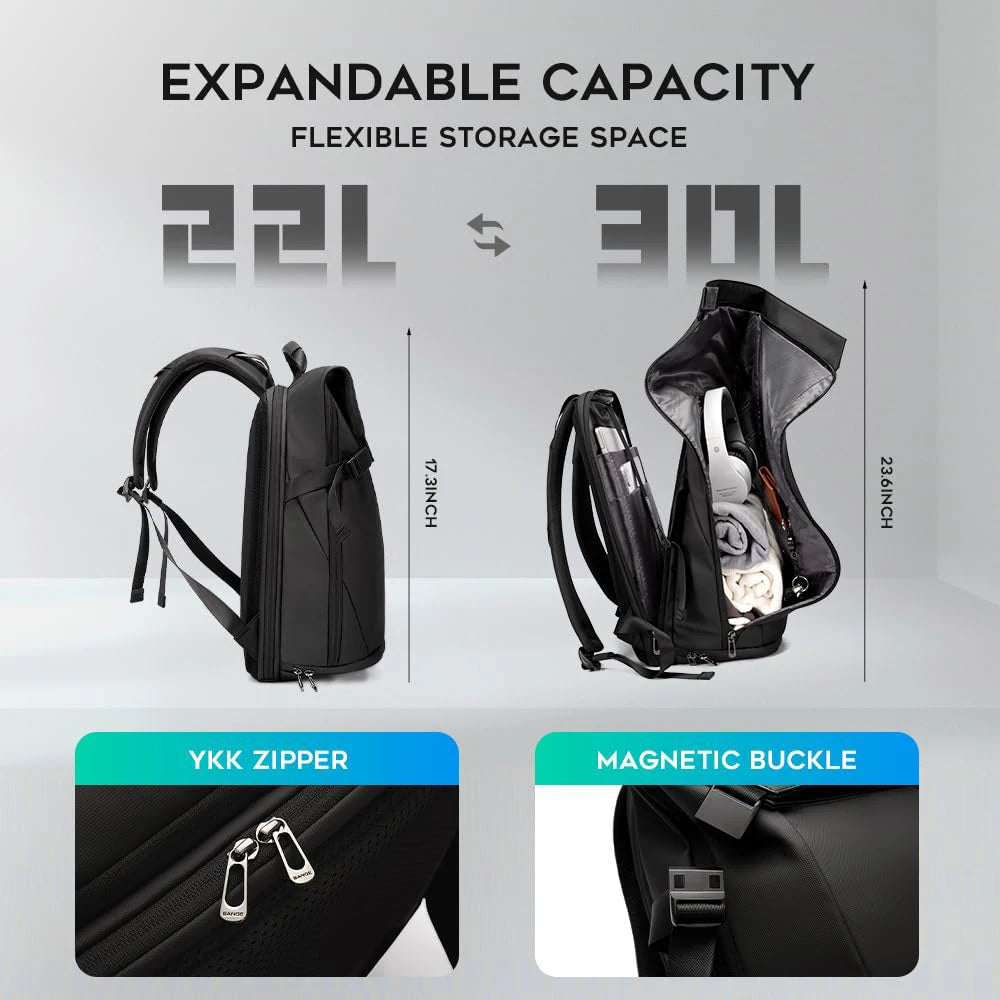 0043 BANGE Fashion Backpack – Waterproof 15.6 Inch Laptop Bag, Multifunctional Travel & School Rucksack