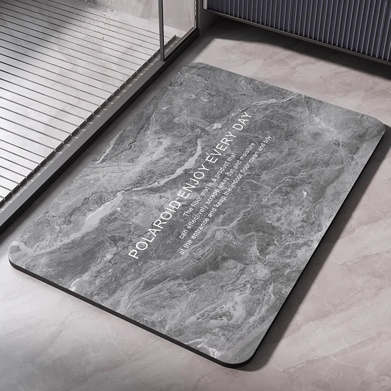 0093 Diatomaceous Earth Bath Mat – Absorbent Non‑Slip Quick Dry Bathroom Rug, Washable Toilet Pad