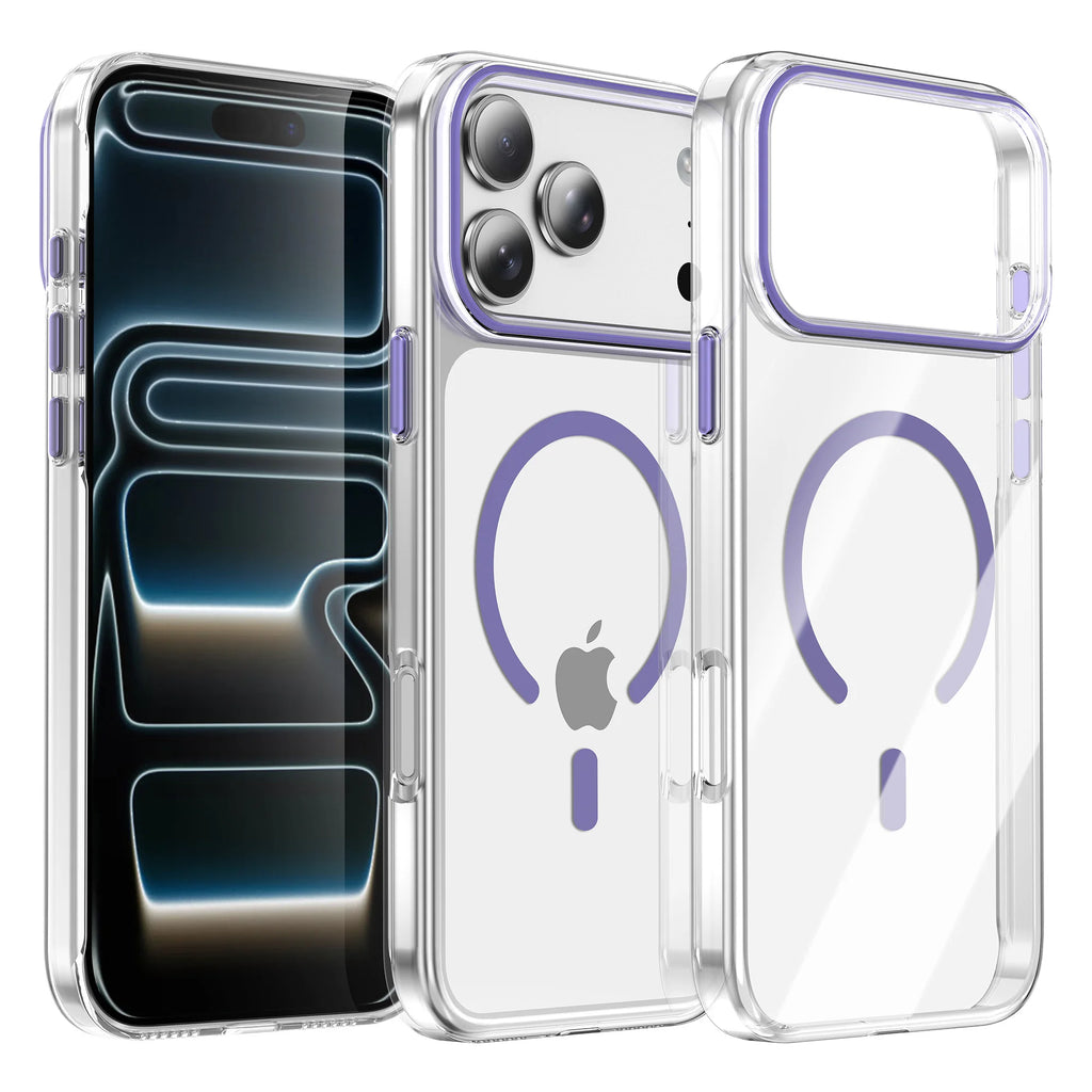0071 Luxury Clear Magnetic Case – iPhone 17/16 Plus & Pro Max, MagSafe Shockproof Cover