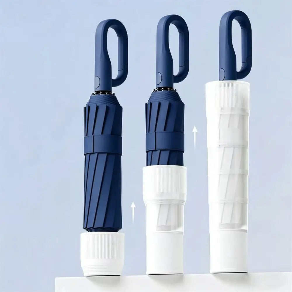 0123 Compact Leakproof Folding Umbrella with Telescoping Cover – Portable Rain Umbrella for School, Travel, Office & Student Supplies