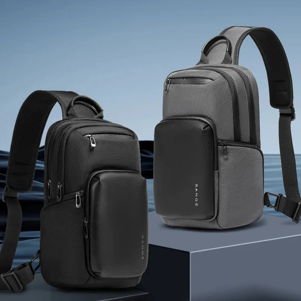 0051 BANGE Crossbody Bag – Waterproof Multifunction Sling Pack with Large Capacity