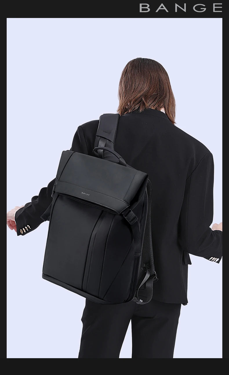 0023 BANGE Business Laptop Backpack – Waterproof 15.6 Inch Multi‑Compartment Travel & Work Bag for Men & Women