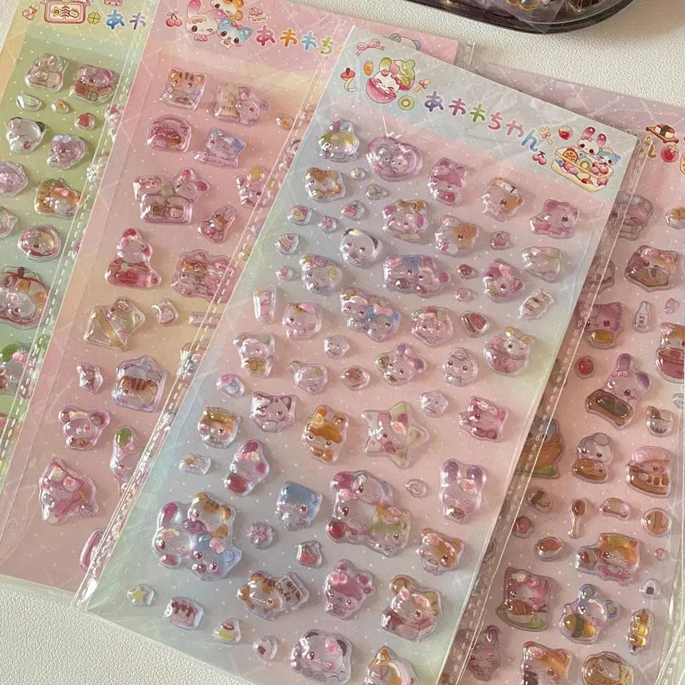 0121 3D Relief Jelly Cartoon Animal Stickers – DIY Phone Case, Diary, Scrapbook & Cute Stationery Decoration Gifts