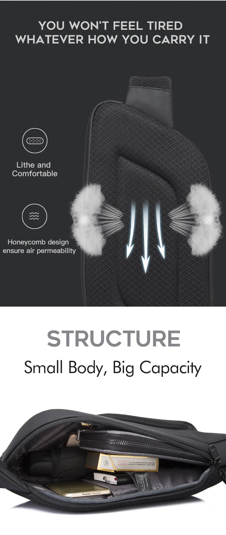 Big Big Bag #0031 - BANGE Waterproof Chest Bag – Korean Style Sling Pack for Men, Anti-Stain & Multifunction