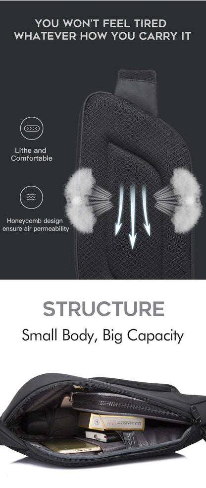 Big Big Bag #0031 - BANGE Waterproof Chest Bag – Korean Style Sling Pack for Men, Anti-Stain & Multifunction