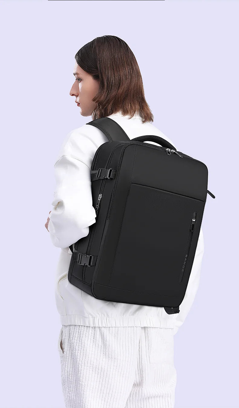 0018 BANGE Laptop Backpack – Waterproof 15.6 Inch Bag with USB Charging, Business & Travel