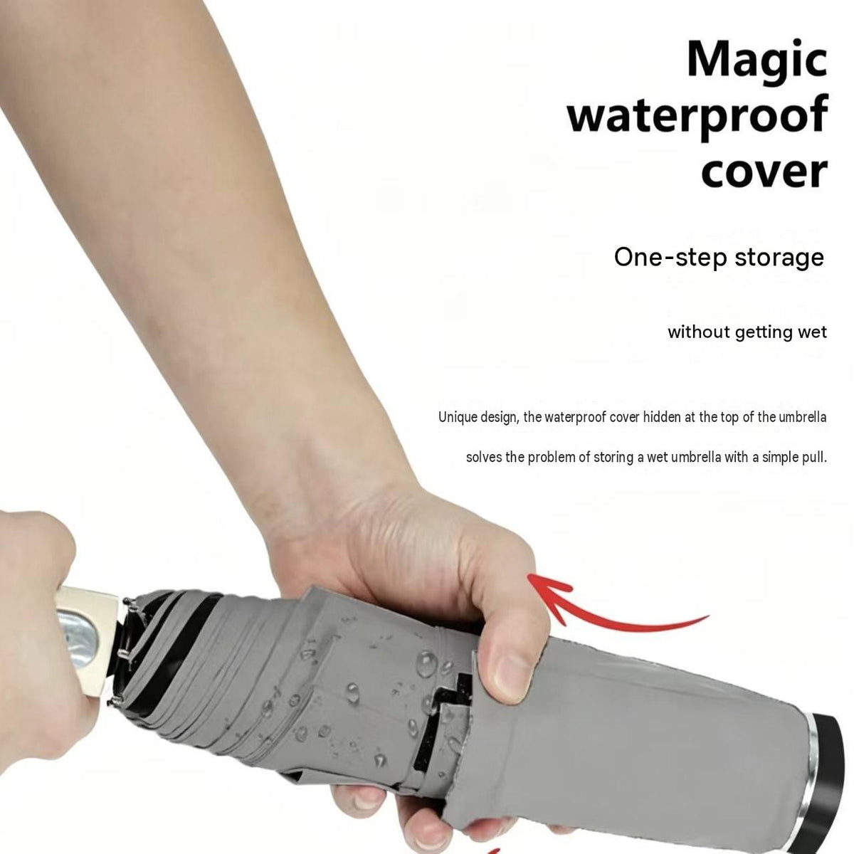 0140 Magic Waterproof Umbrella – Compact Folding Design with Hidden Cover