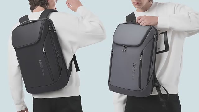 0037 BANGE Business Backpack – Waterproof 15.6 Inch Laptop Bag, Multifunctional Large Capacity Rucksack for Men