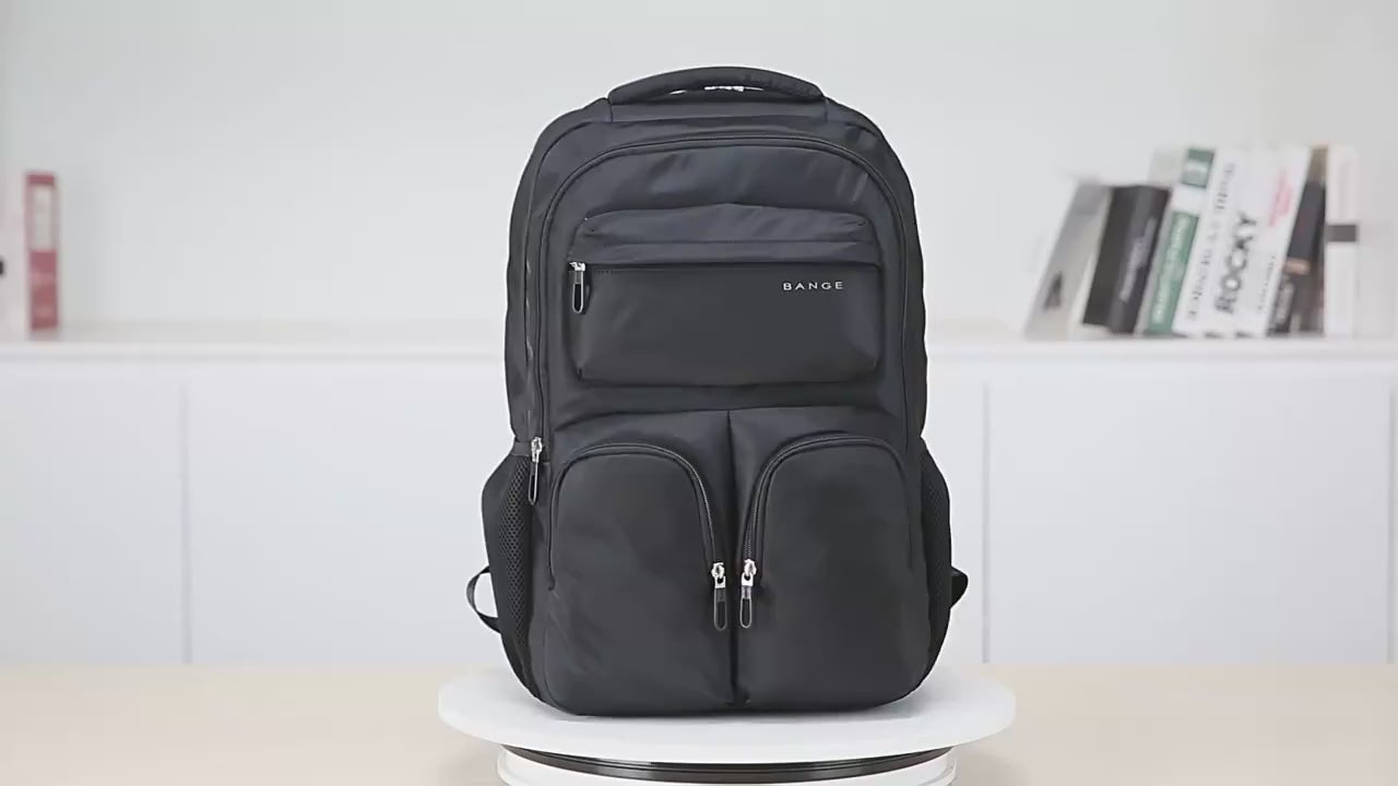 0032 BANGE Laptop Backpack – Waterproof 15.6 Inch Large Capacity Business & Travel Bag for Men & Women